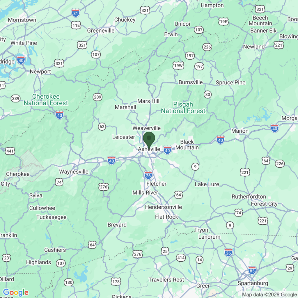 Map of Asheville, NC